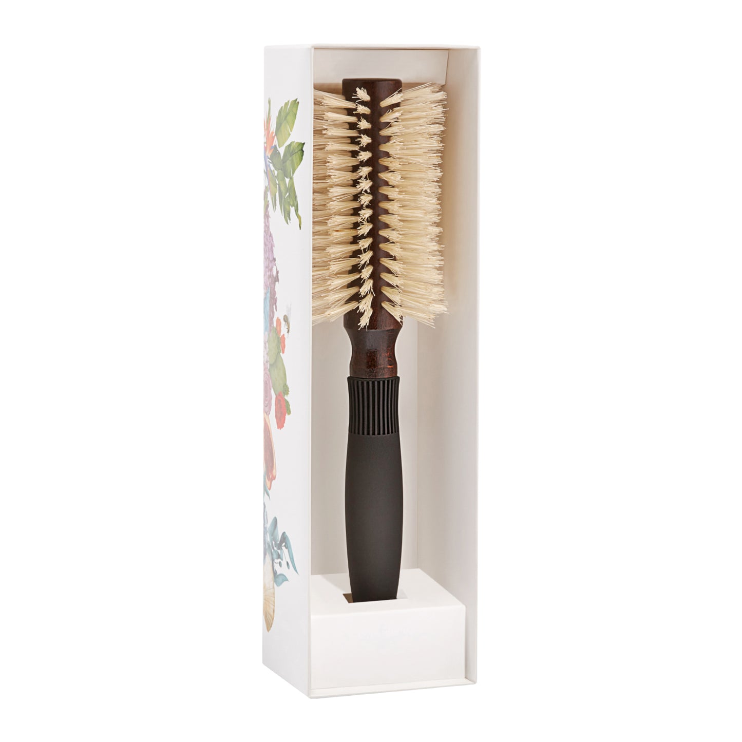 Pre-curved blowdry hairbrush 10 rows 100% natural boar-bristle & wood