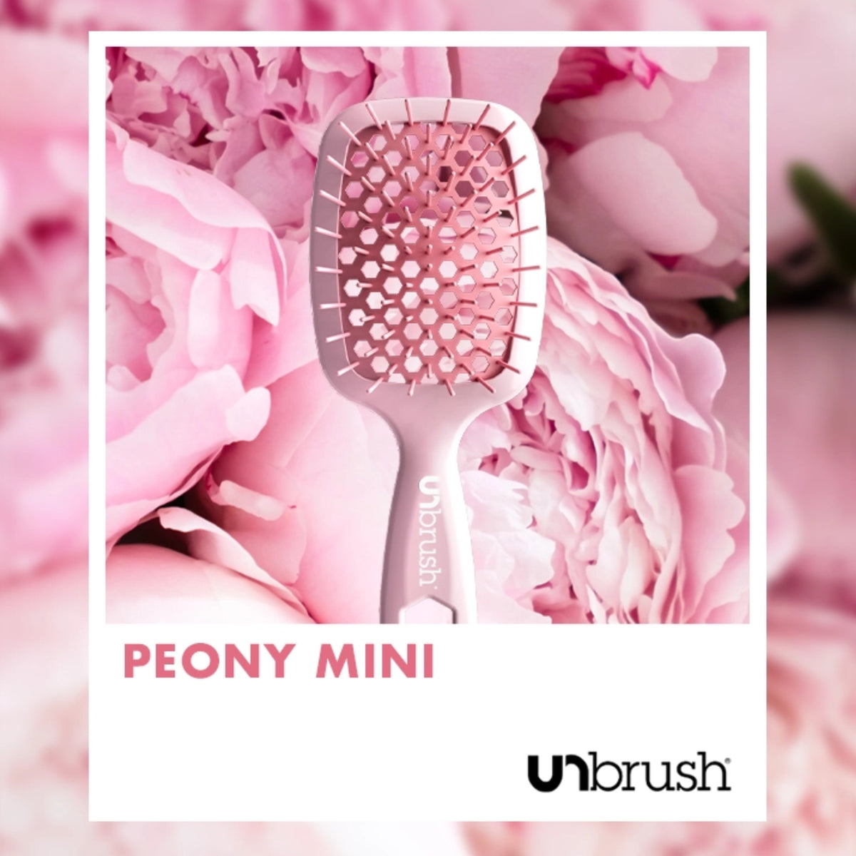 Detangling Hair Brush Mini -Pastel Collection / Peony