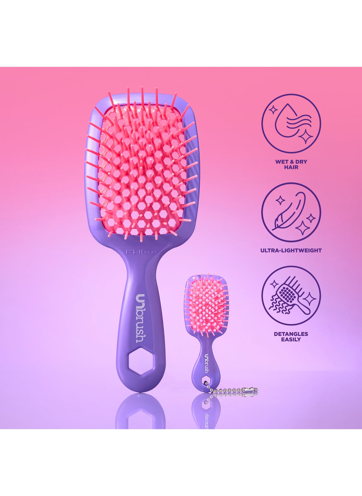 Unbrush and Super Mini Set Neon Purple