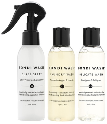 Bondi Wash Mini Laundry Wash, Delicate Wash, Glass Spray