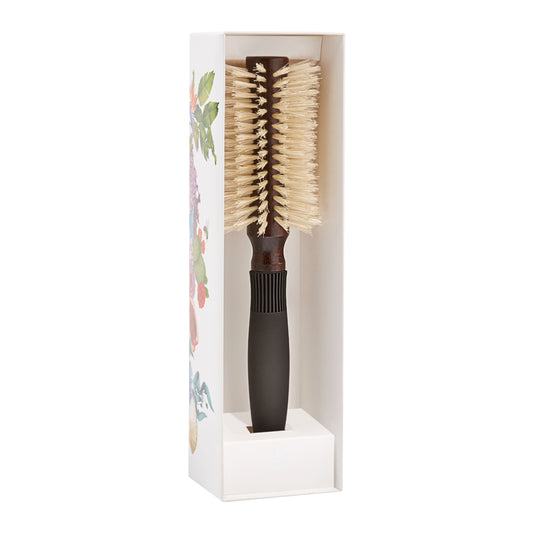 Pre-curved blowdry hairbrush 10 rows 100% natural boar-bristle &amp; wood