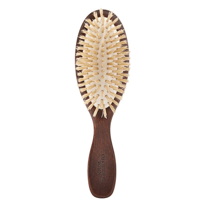 Travel hairbrush 100% natural boar-bristle &amp; wood