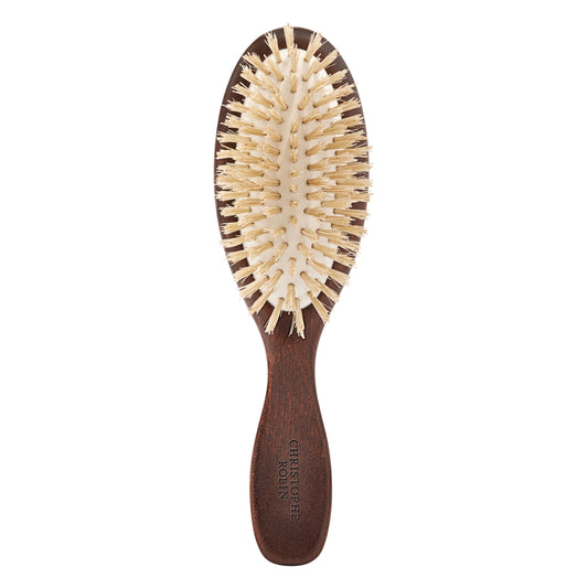 Travel hairbrush 100% natural boar-bristle &amp; wood