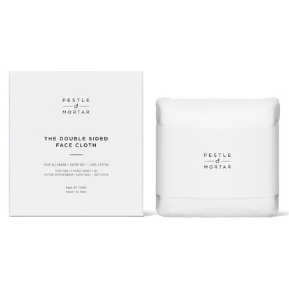 Double Sided Face Cloths - Pack of 3