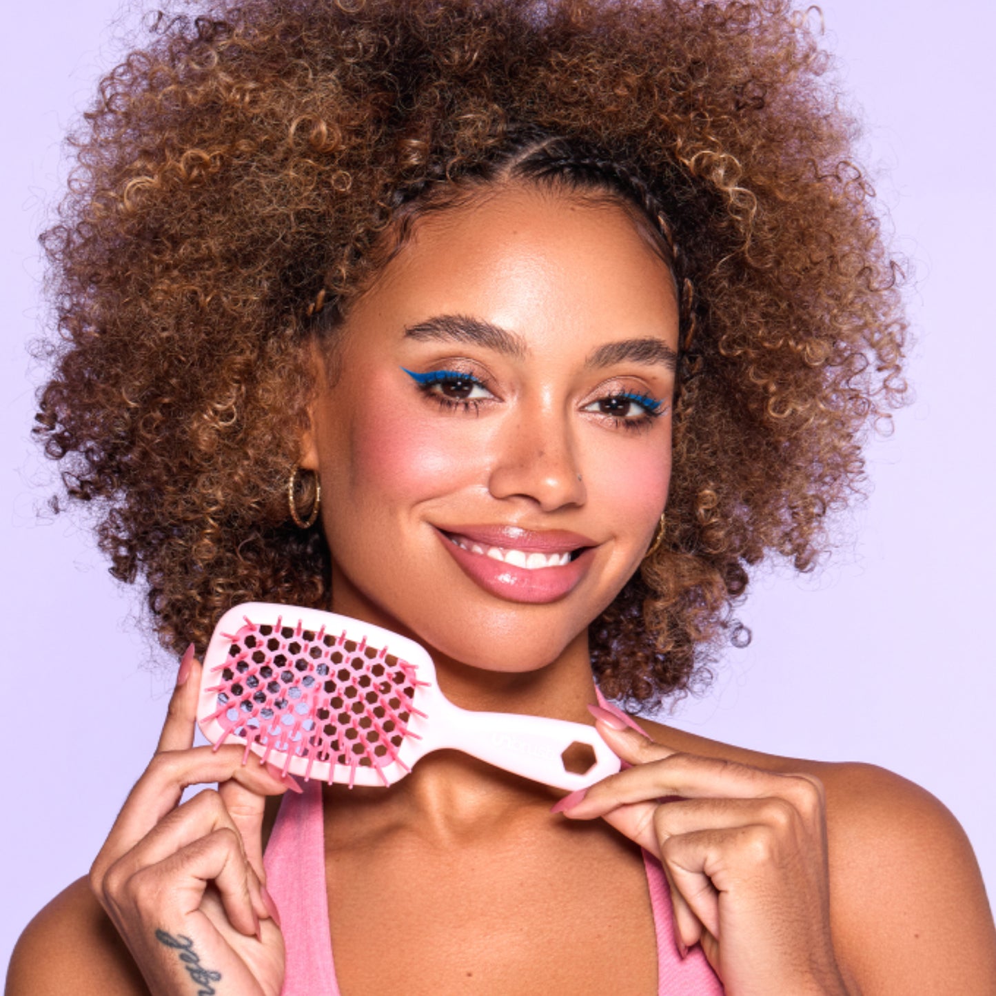 UNbrush Detangling Hair Brush Mini -Pastel Collection / Peony Ansicht 3