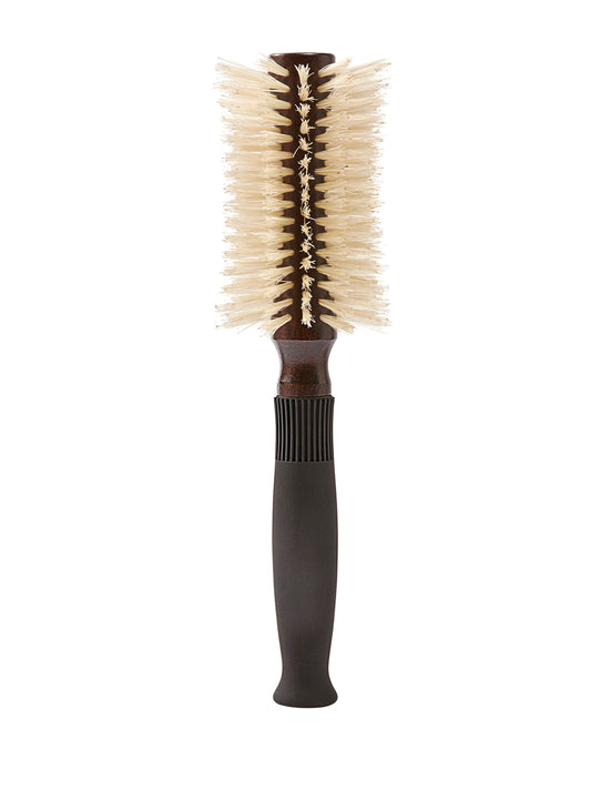 Pre-curved blowdry hairbrush 10 rows 100% natural boar-bristle & wood