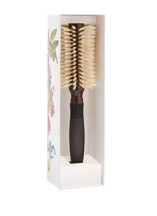 Pre-curved blowdry hairbrush 10 rows 100% natural boar-bristle & wood