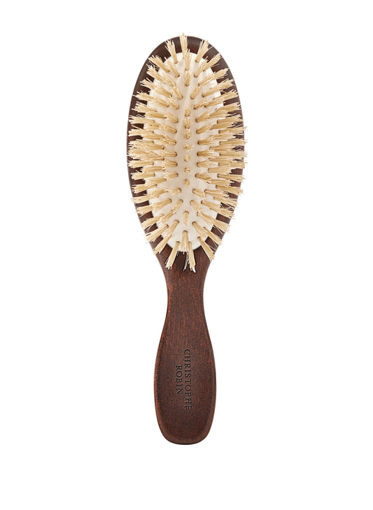 Travel hairbrush 100% natural boar-bristle & wood