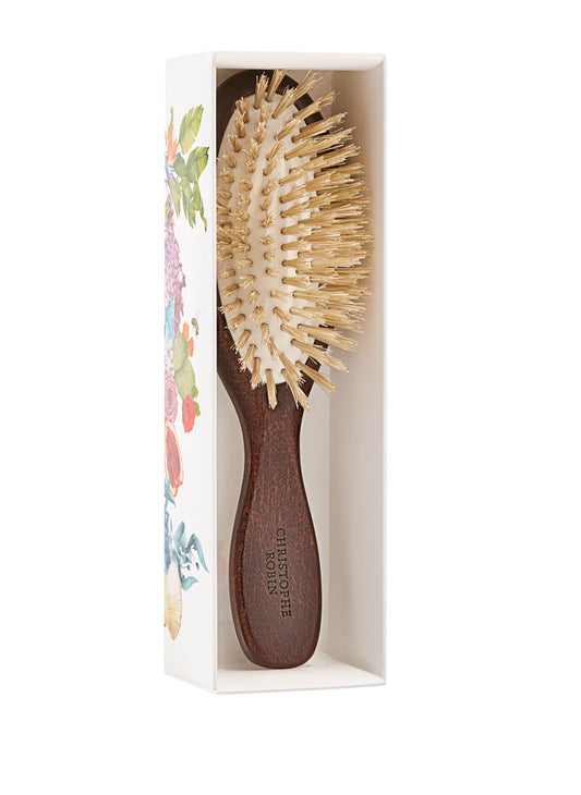 Travel hairbrush 100% natural boar-bristle & wood