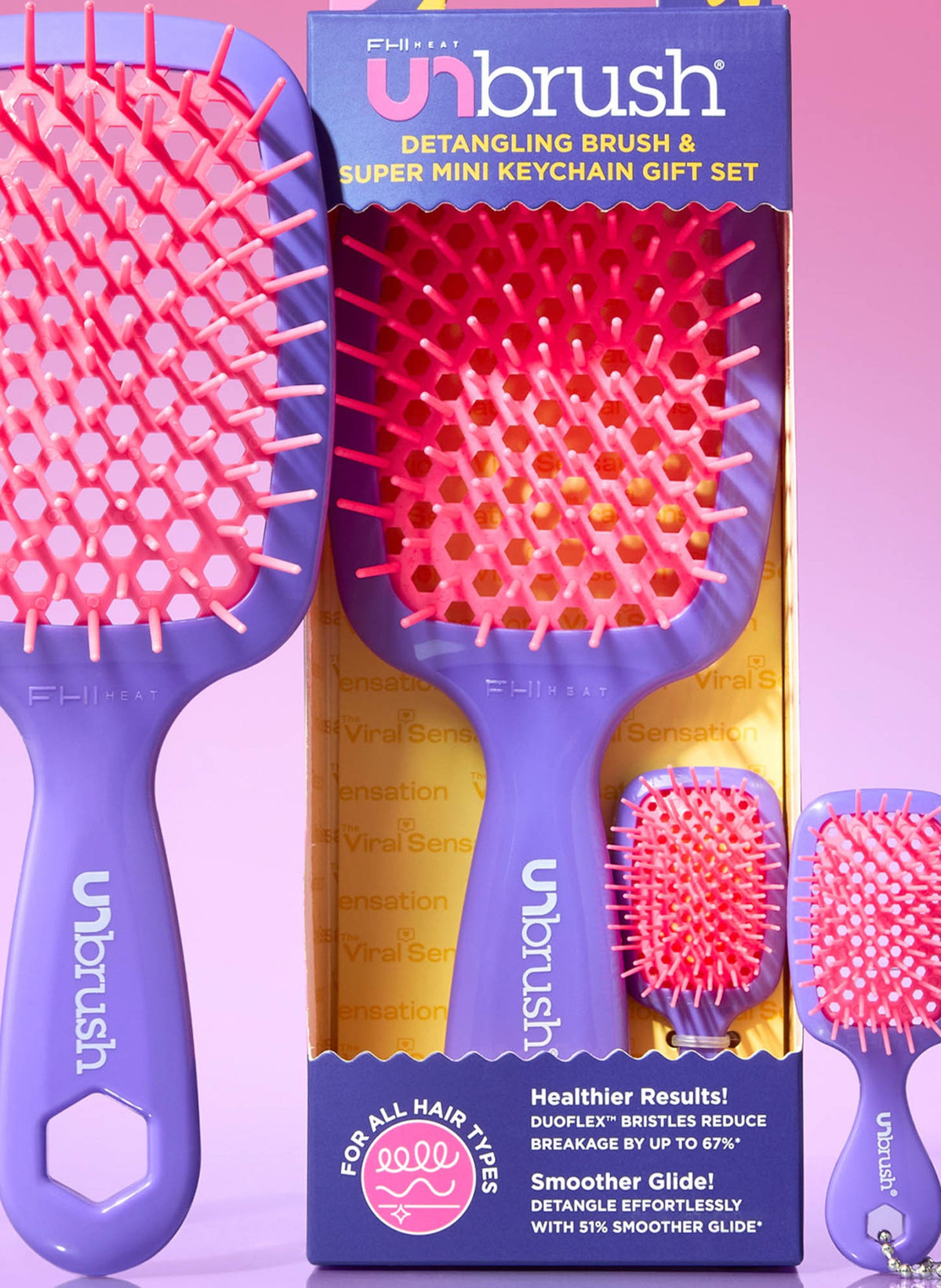 Unbrush and Super Mini Set Neon Purple