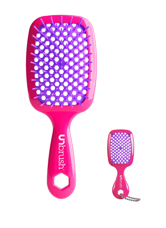 Unbrush and Super Mini Set Neon Pink