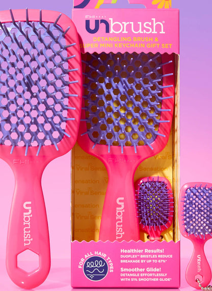 Unbrush and Super Mini Set Neon Pink