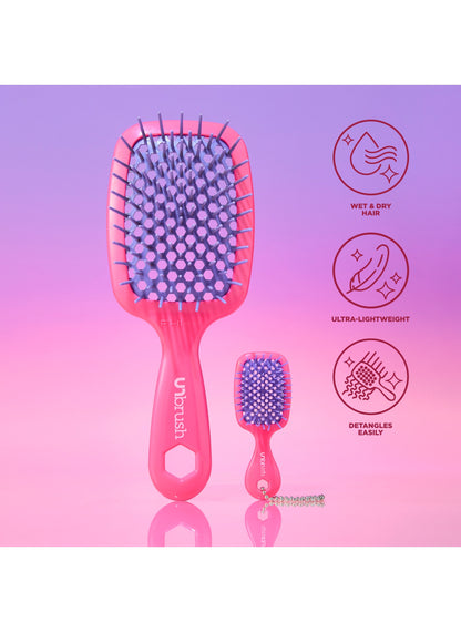 Unbrush and Super Mini Set Neon Pink