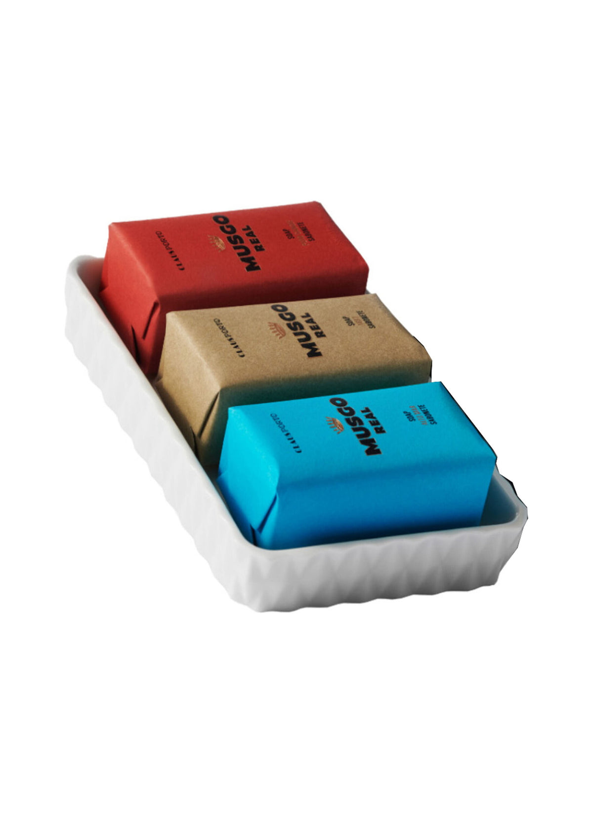 Gift Set Soap Dish plus 3 Mini Soaps Alto Mar, 1887, Puro Sangue